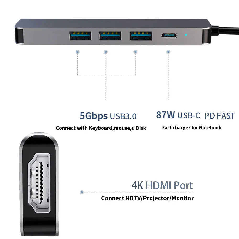 овбр 5 в 16 в 1 тип c концентратор usb c