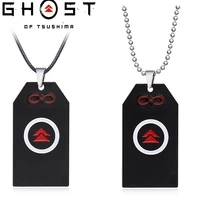 game ghost of tsushima necklace sakai jin gomamori pendant leather chain choker man necklaces charm gifts jewelry collares