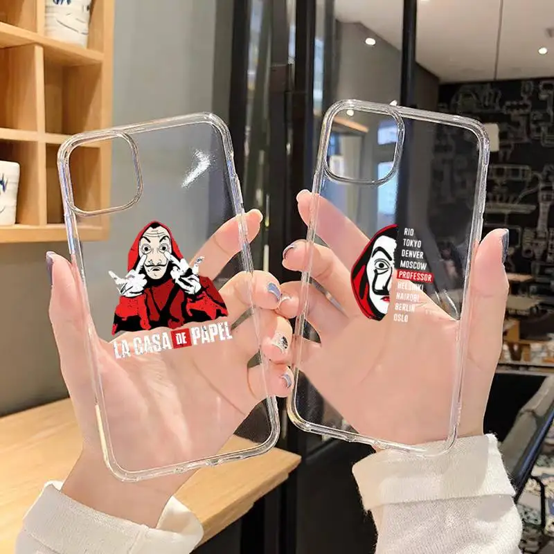 

Money Heist Phone Case For iphone 13 12 11 8 7 plus mini x xs xr pro max Transparent soft