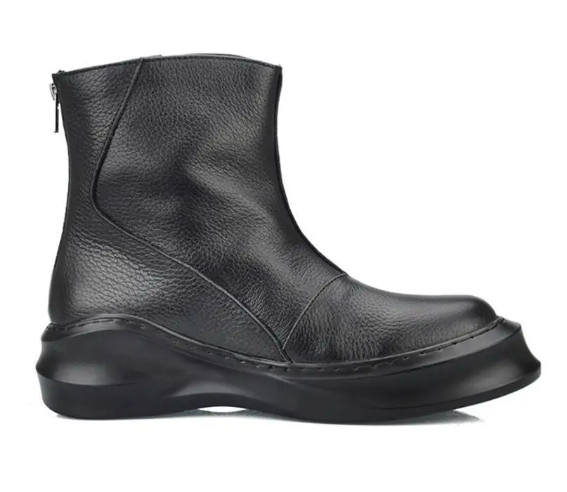 Men Autumn winter new fashion single boots zip business dress shoes high top formen 2 colour |