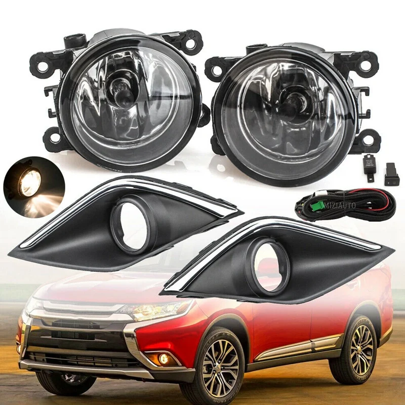 

Car ABS Front Bumper Light Fog Light Daytime Running Lamp Assembly with Bulbs for MITSUBISHI Outlander 2017-2019