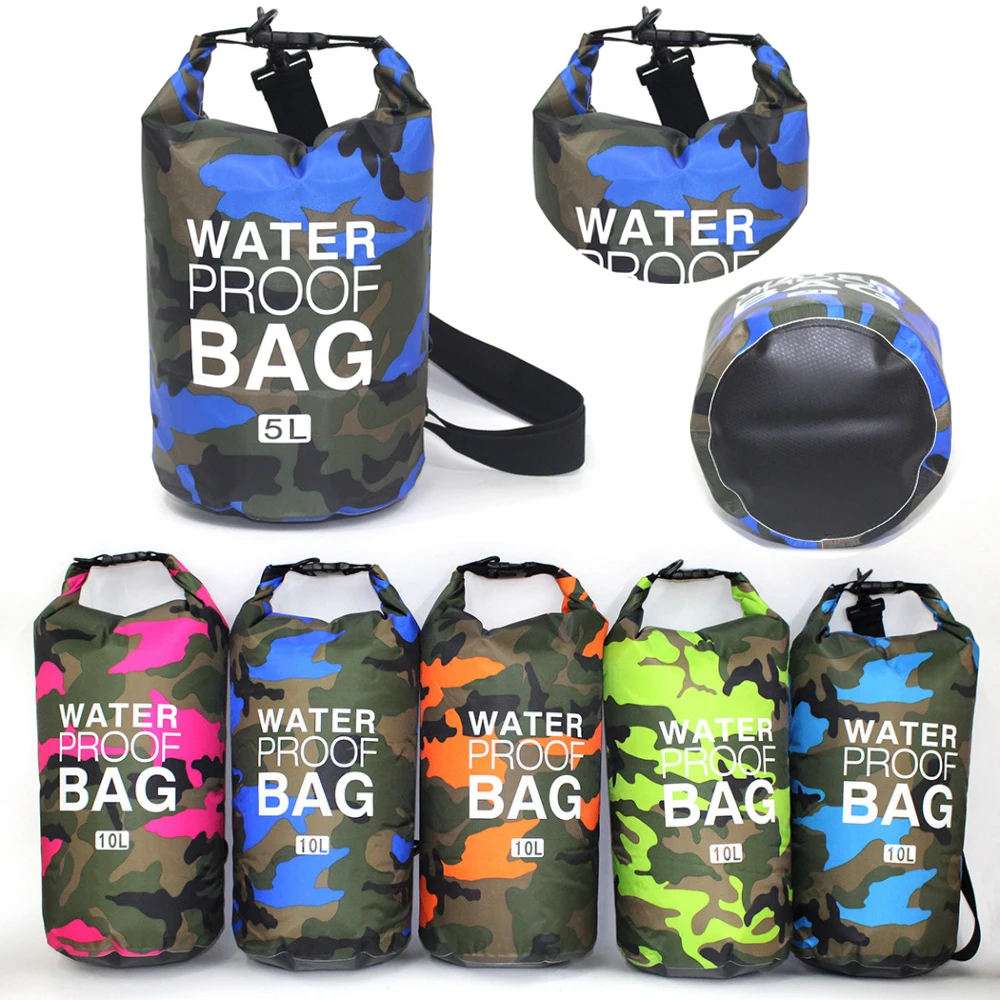 

Outdoor Bag Camouflage Portable Rafting Diving Dry Bag Sack Waterproof Folding Swimming Storage Bag For River Trekking