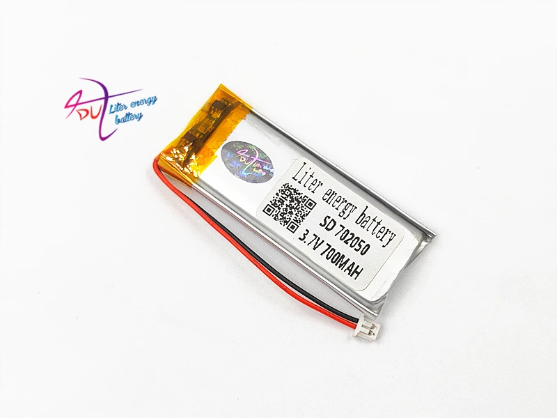 

10 pcs JST 1.5mm 2pin 700mAh 3.7V Lithium Polymer LiPo Rechargeable Battery 702050 For Mp3 headphone PAD DVD bluetooth camera