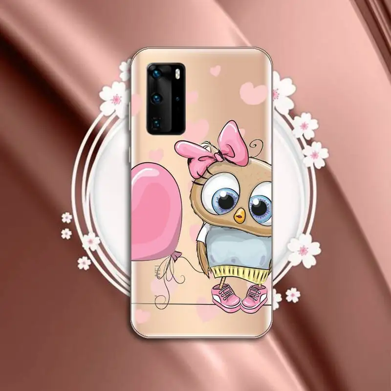 

Owl Cute cartoon animal high quality luxury Phone Case funda Transparent for Huawei P honor 8 10i 20 30 40 smart 2019
