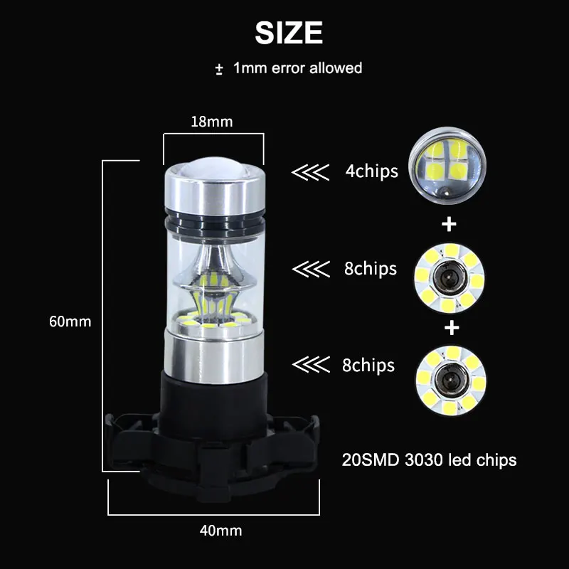 Светодиодные лампы CANBUS H16 5202 PS19W PSY24W для AUDI A3 8P Sportback дневные ходовые огни 2009-2013 2 шт.