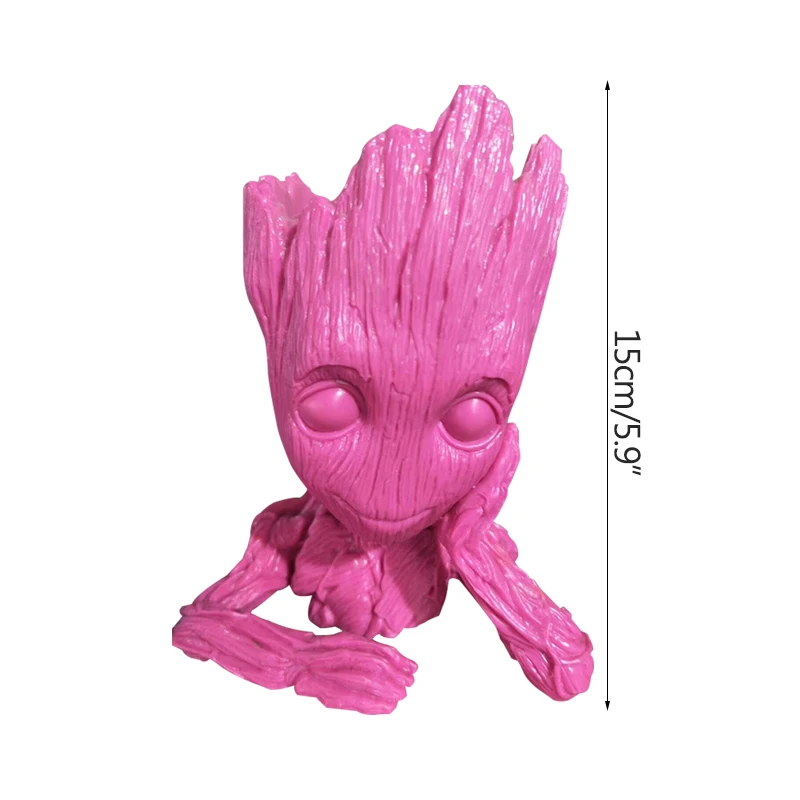 

Strongwell 6 Color Baby Groot Doll Flower Pot Container Tree Man Pen Holder Flowerpot Galaxy Home Decoration Gift 15CM