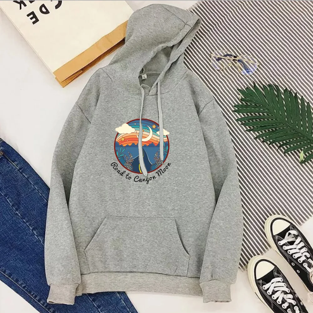 

The Road To Canyon Moon Sweatshirt Vintage Fashion Clothes Streetwear Men Print Sweatshirts Vintage 2021