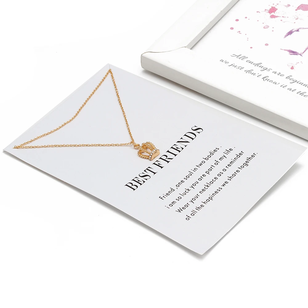 Женское Ожерелье с подарочной карточкой Wish Card цепочка из цинкового сплава колье