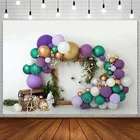 Фон Avezano для студийной фотосъемки с изображением фиолетовых воздушных шаров травы для новорожденных детей