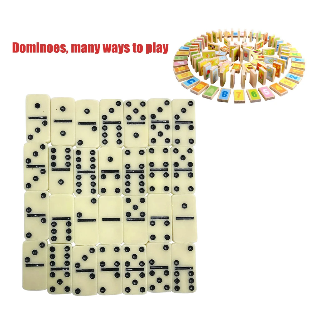 28pcs Entertainment Classic Toy Chess Game With Box Blocks Travel Portable Traditional For Kids Gift Dominoes Set Dot Double Six