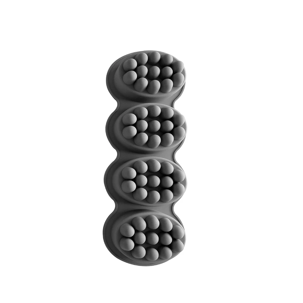 

New 4 Cavity 3D Handmade Silicone Soap Molds Massage Therapy Bar Making Mould Tools DIY Oval Shape Soaps Resin Crafts