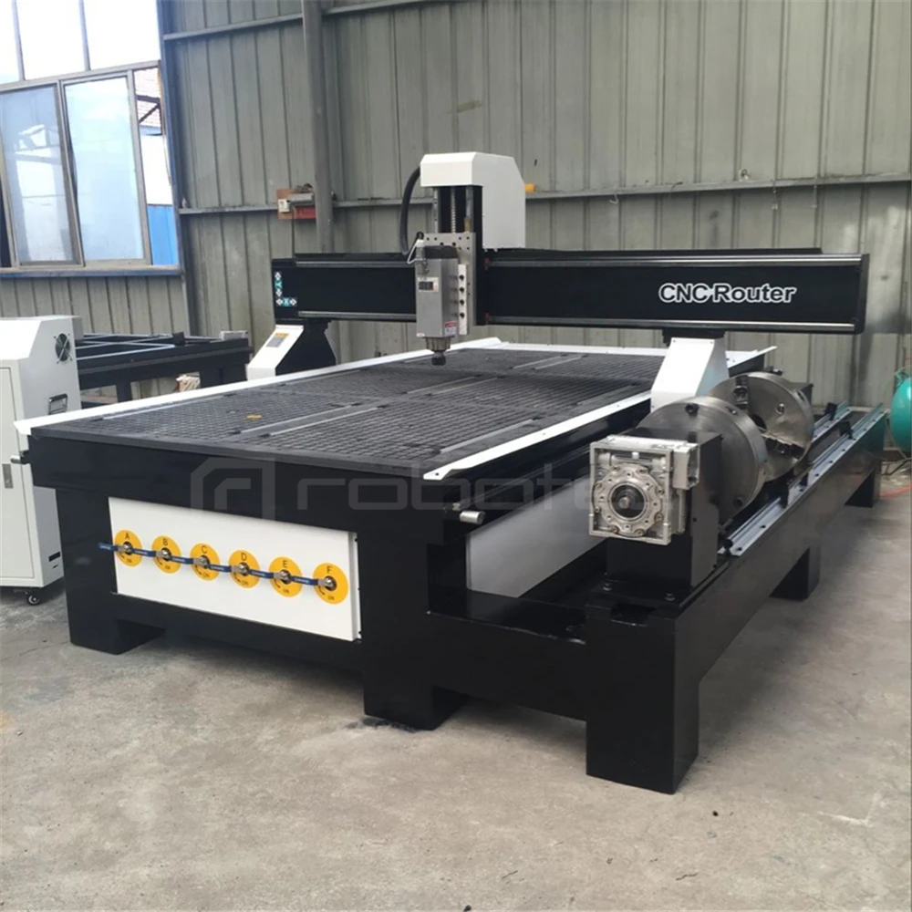 Деревянный роутер 3d cnc с боковым вращением 1325 4 осевой деревообрабатывающий