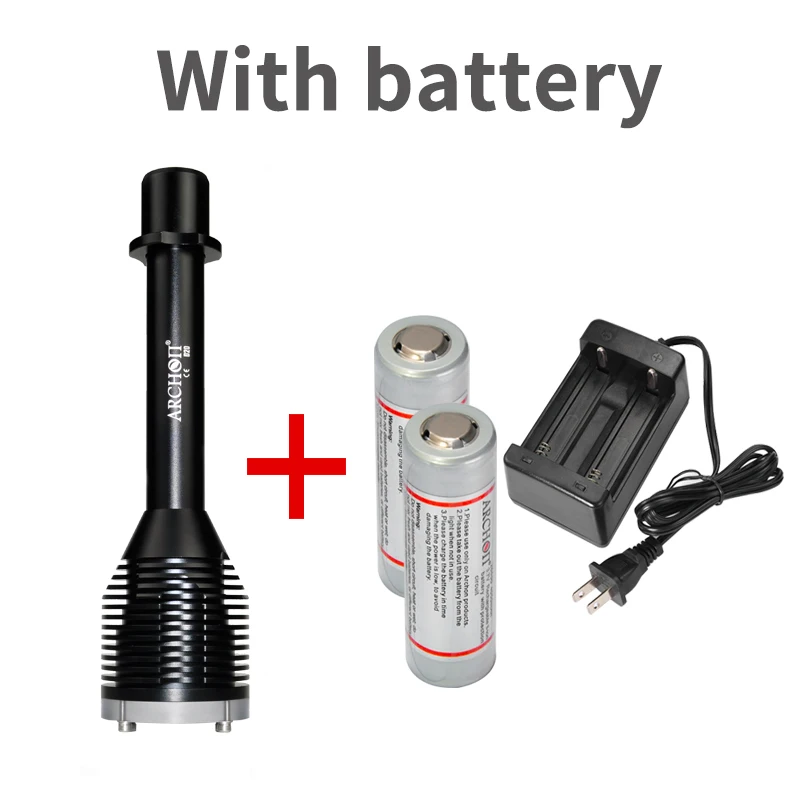 Светильник для дайвинга ARCHON D20 W26 Cree XM-L T6 1000 люмен алюминиевый водонепроницаемый подводный 100 метр профессиональный дайвинг вспышка светильник - Испускаемый цвет: With battery
