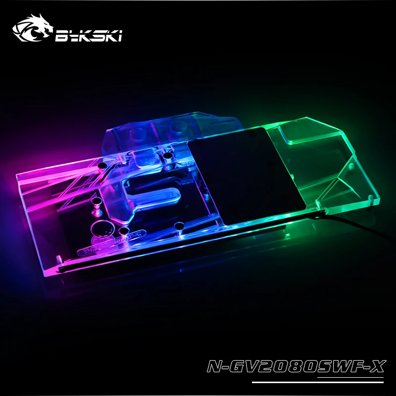 Bykski водоблок для GIGABYTE RTX2080 WINDFORCE OC 8G/RTX2070 GAMING OC 8G/медный блок/3PIN 5V A-RGB/4PIN 12V RGB