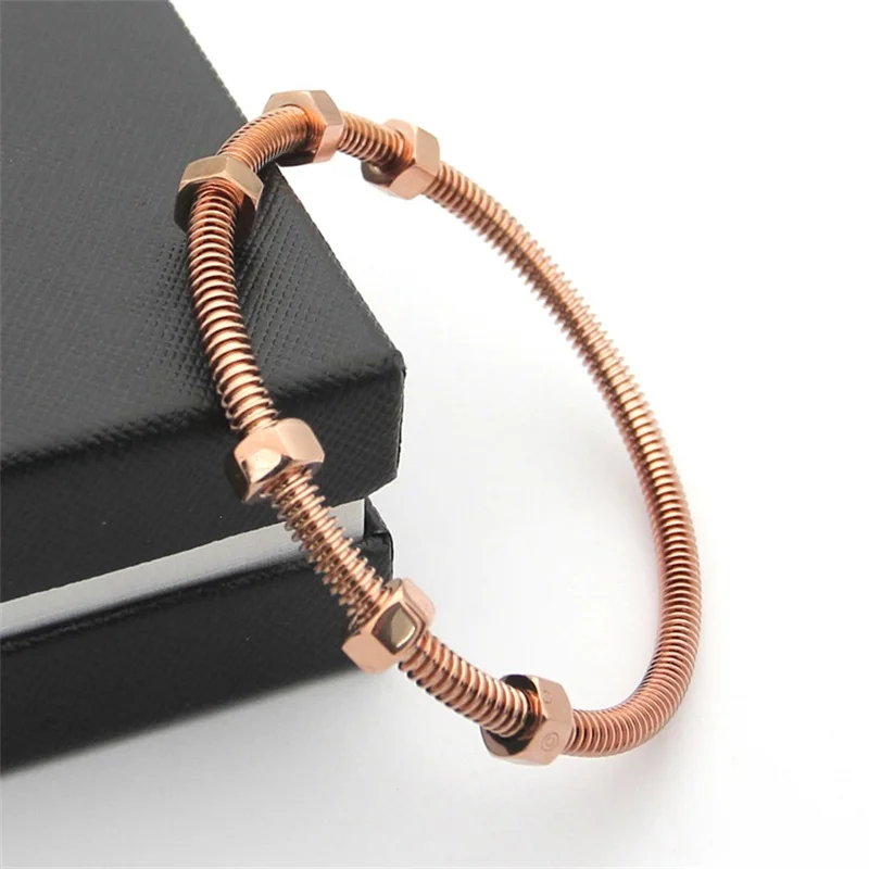 Rose Gold Men J. hangke, 1 пара, браслеты Carter, можно вращать, браслет для влюбленных с завинчивающимся узлом и браслет для женщин и мужчин, модный подарок, отвертка, брендовые браслеты - Окраска металла: Rose Gold Men