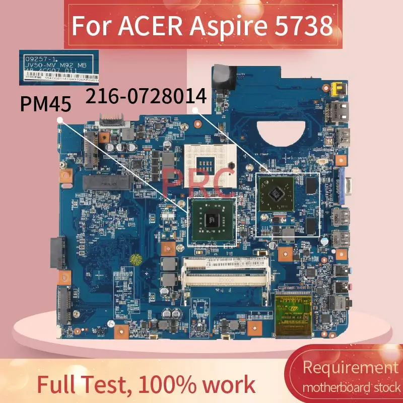 Материнская плата DDR2 для ноутбука ACER Aspire 5738 материнская 09257 1 PM45 216