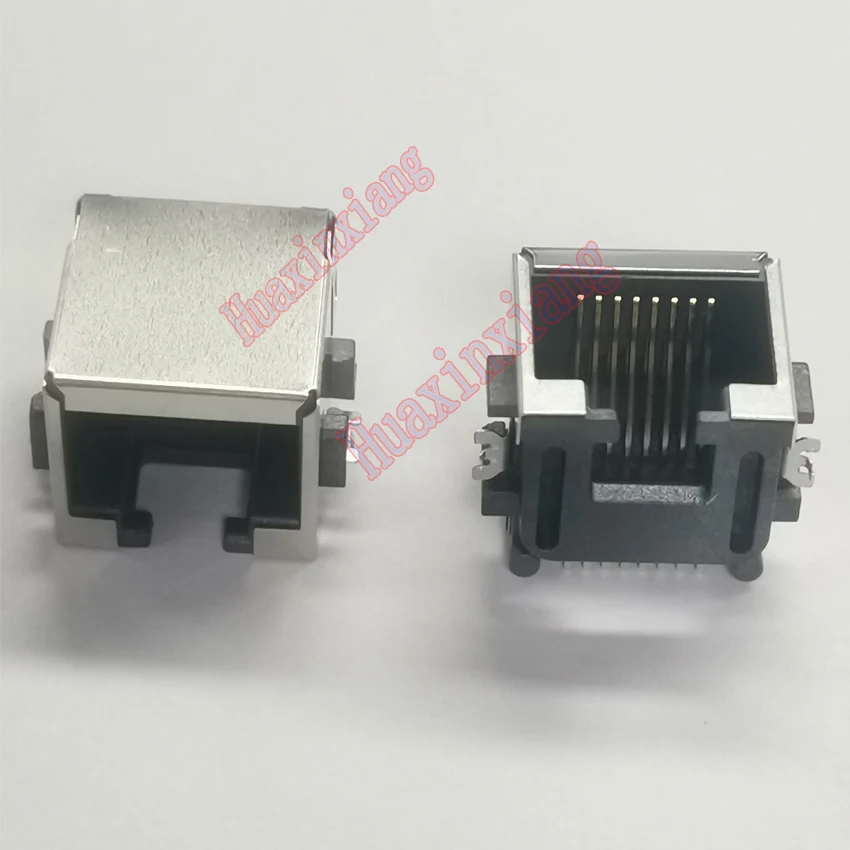 100 шт./лот SMT RJ45 8P8C гнездовой разъем/разъем Тонущая пластина стальной щит сеть