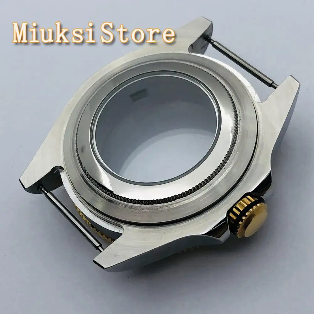 Чехол-накладка из сапфирового стекла 43 мм серебристо-золотистый прозрачный