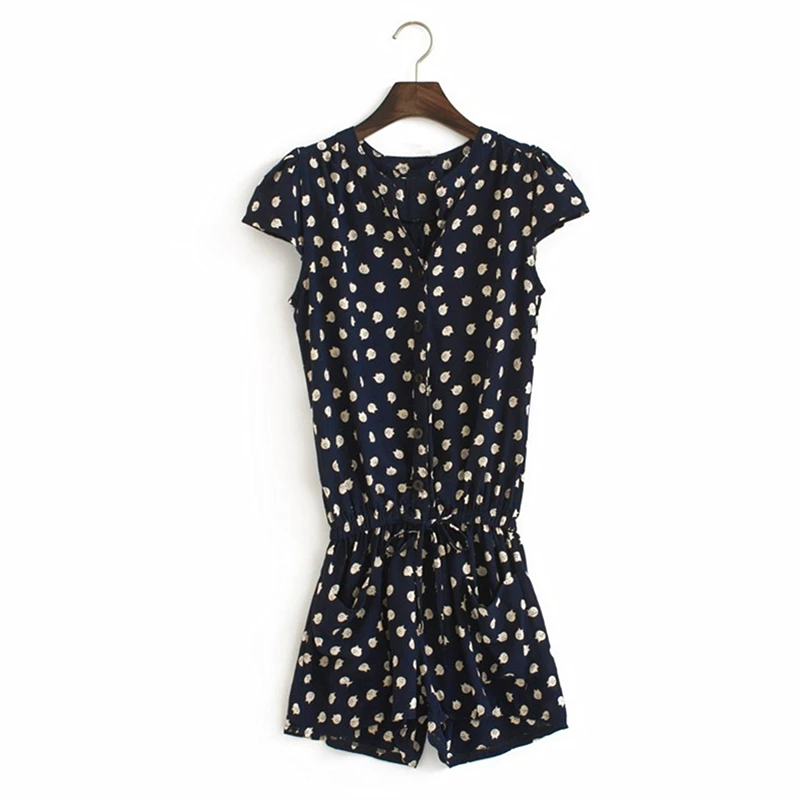 Комбинезон женский короткий с принтом кота хлопок Повседневный модный |