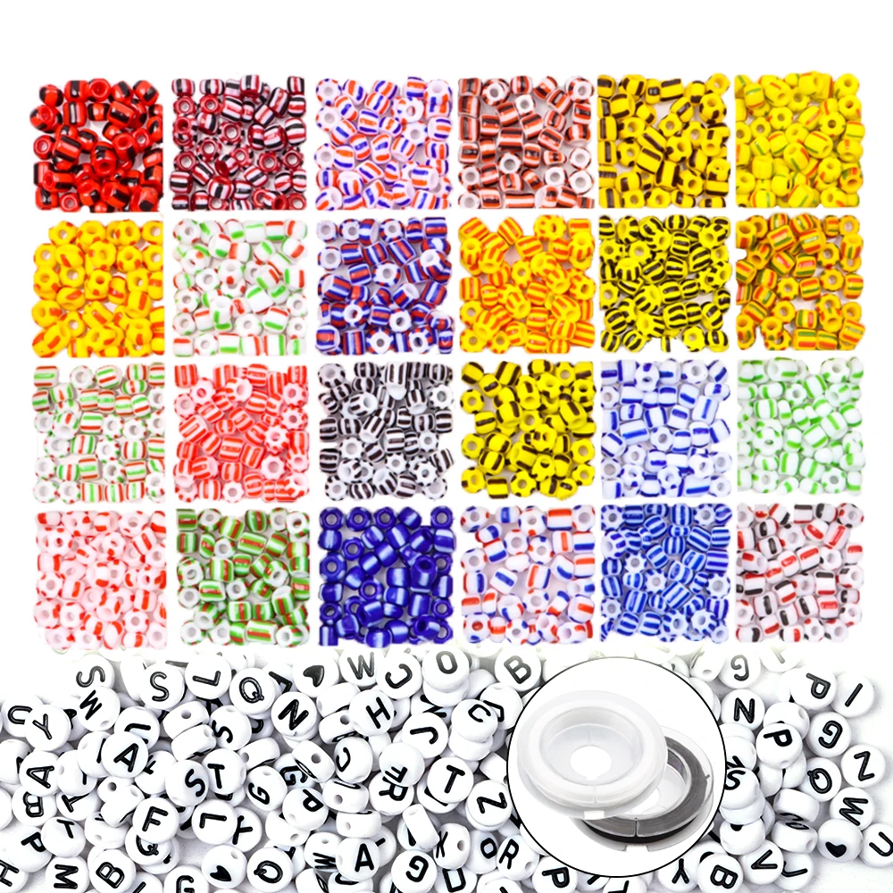 

Glass Seed Beads Letter Beads Christmas Pony Seed Letter Beads with Elastic Bracelet String Cord for DIY Bracelet Necklaces Craf