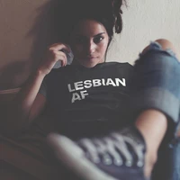 lesbian af multi colour t shirt women fashion grunge tumblr tees funny slogan vintage camisetas feministe tops t shirt k026
