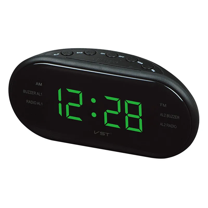 digital led alarm clock with fm am dual frequency radio function for home office luminous clock snooze electronic table clock free global shipping