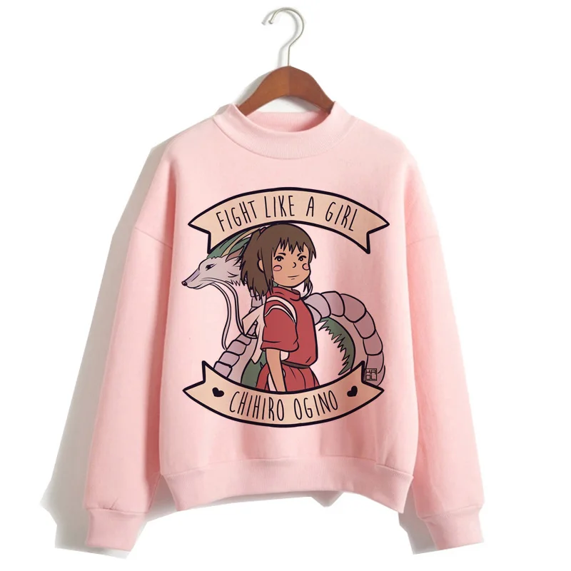 Totoro Унесенные спирали harajuku толстовки для женщин мультфильм одежда толстовка капюшон ulzzang Забавный с капюшоном Женский полиэстер негабаритных