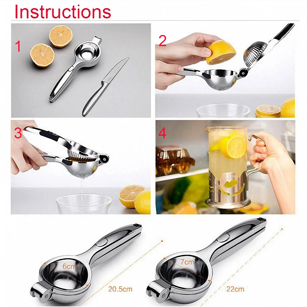 

Household Manual Fruit Lemon Juicer Citrus Orange Hand Squeezer Press Machine Stainless Steel Multifunction Kitchen Gadgets