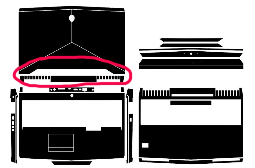 Наклейка для ноутбука наклейка из углеродного волокна Alienware 17 M17X R5 AW17R5 3 дюйма с