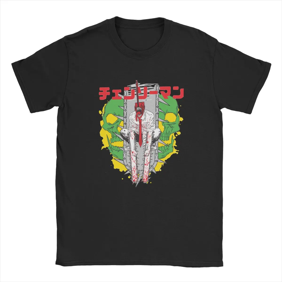 

Футболки с Бензопилой воином, бензопилой, манга, мужские и женские футболки с круглым вырезом, для досуга Чистый хлопок