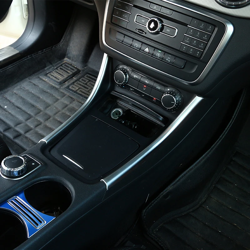 

2pcs Carbon Fiber Chrome Center Console Decoration Strips Trim For Mercedes Benz A/GLA/CLA Class 200 220 260 W176 A180