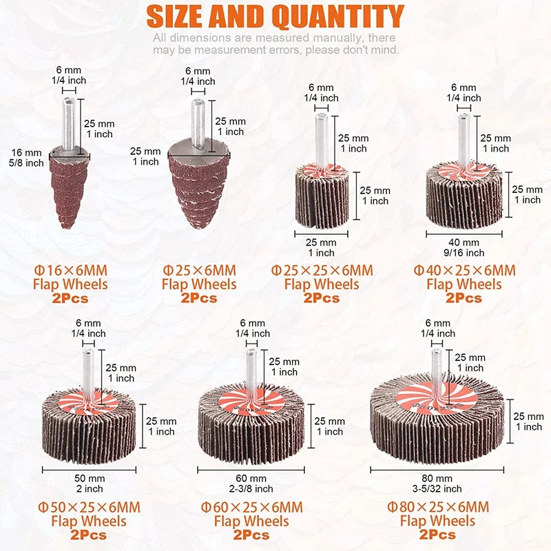 

14 Pack Abrasive Flap Wheel Sander Sanding Flap Grinding Wheels 80 Grit Aluminum Oxide for Remove Rust and Weld Burr