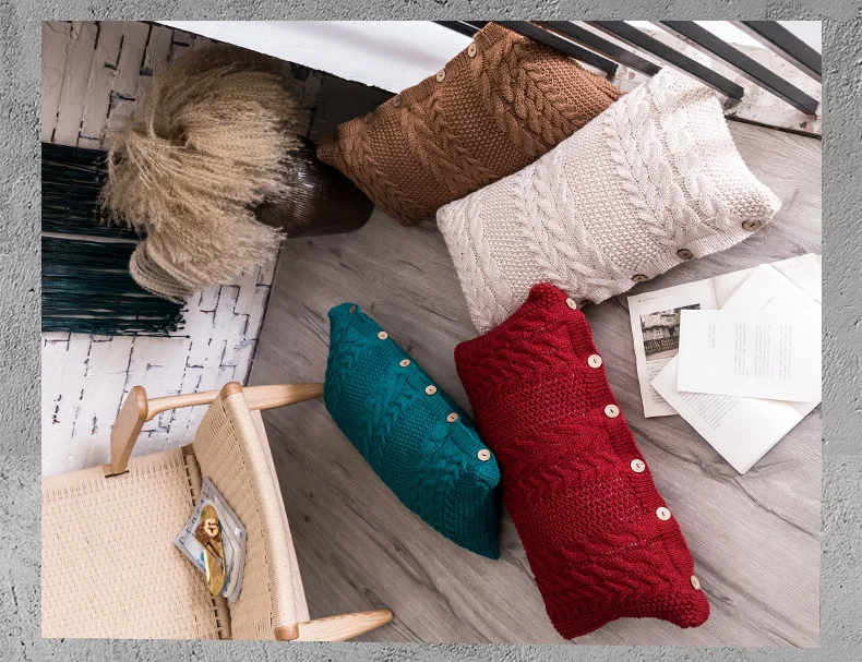 Роскошный модный шерстяной дизайнерский удобный серый зеленый чехол для подушки