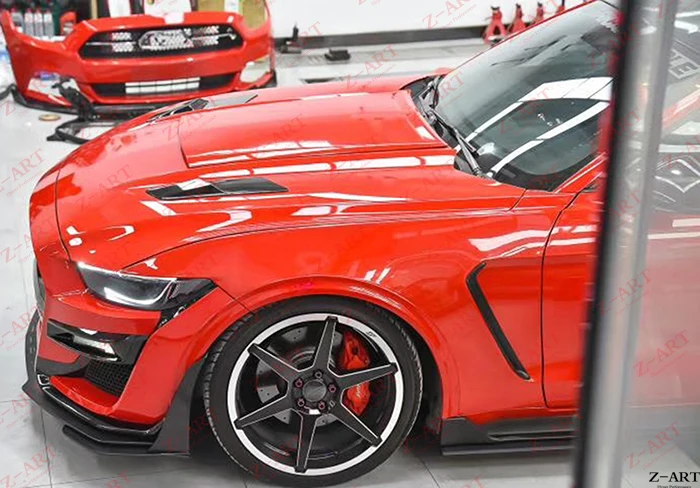 Z-ART GT500 передний бампер для Ford Mustang модифицированный Комплект кузова Ford Mustang Комплект кузова GT500 Комплект кузова для Mustang