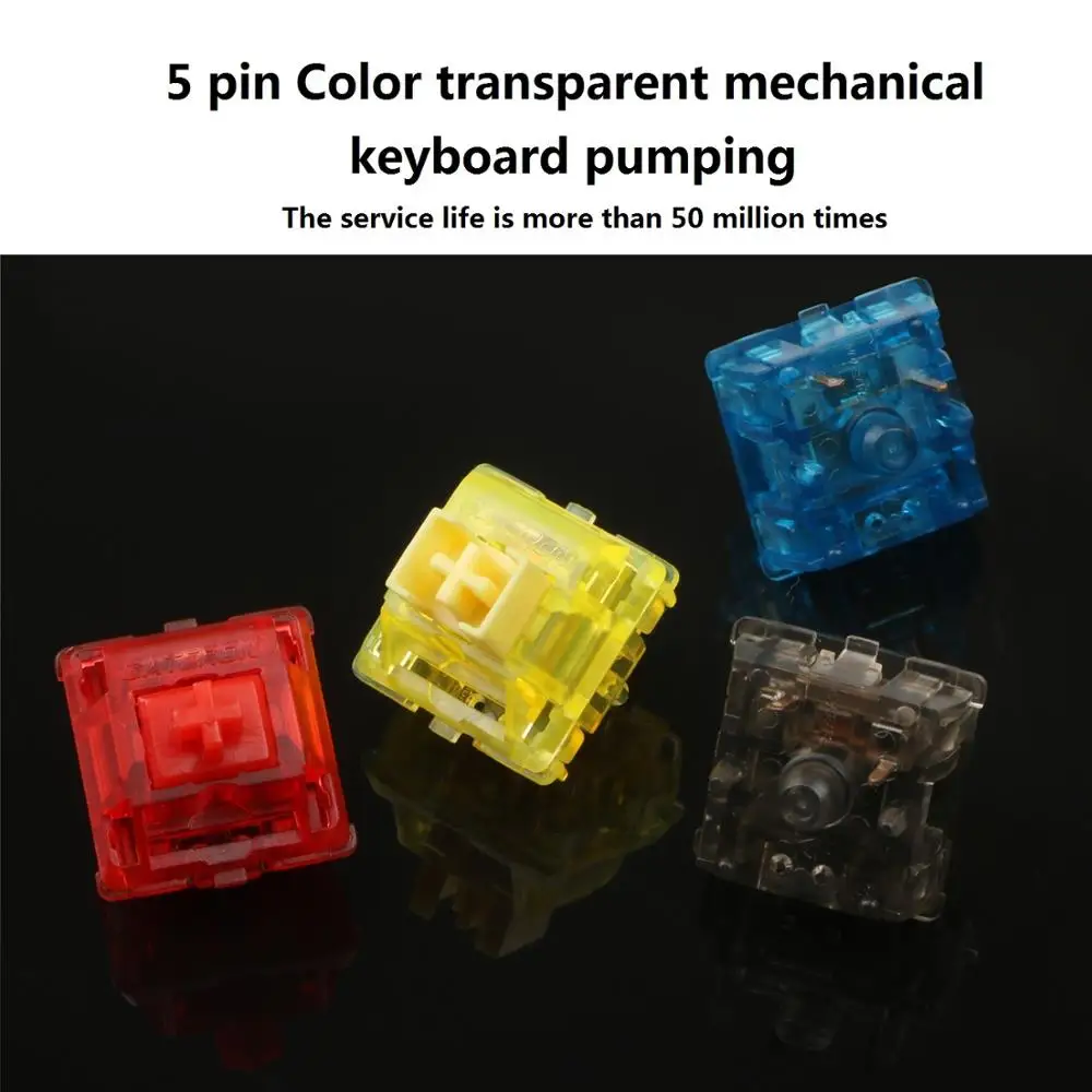 Чернила Gateron индивидуальный переключатель 5 контактов SMD RGB полупроницаемое
