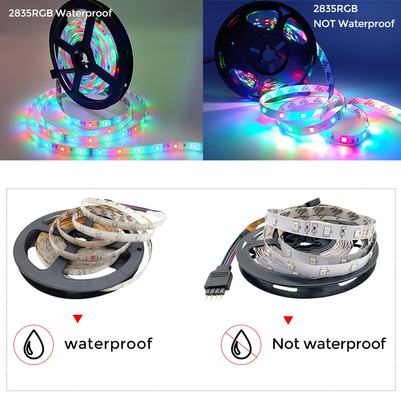 Водонепроницаемая светодиодная лента RGB SMD 2835 гибкая fita Светодиодная 5 м 10 диод DC 12