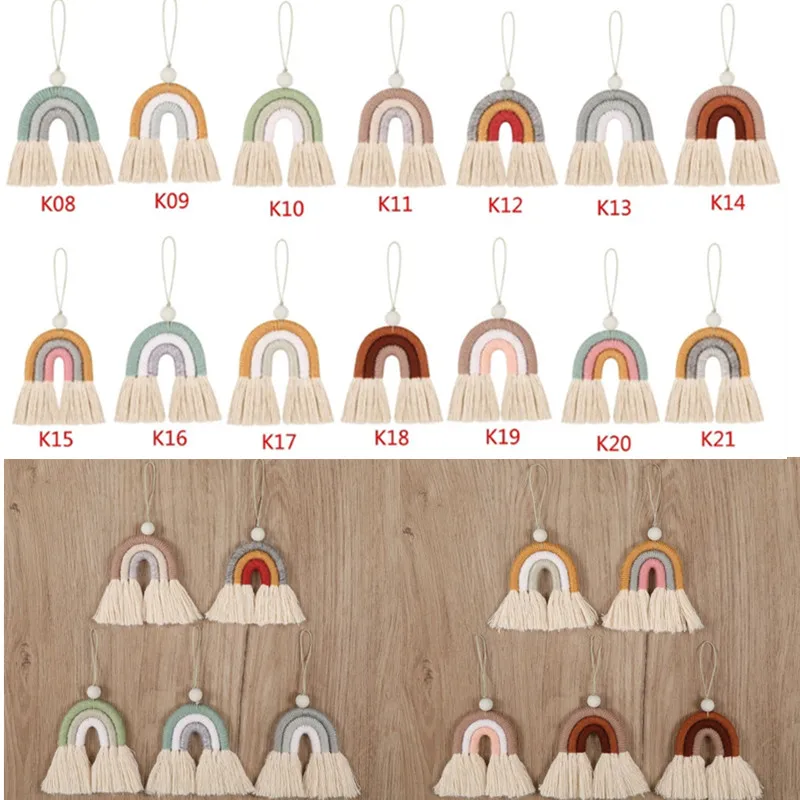 1 шт. скандинавский макраме ручной работы Радуга ремешок для телефона подвеска из