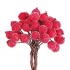 Миниатюрные искусственные ягоды, 40 шт.букет, ярко-красные ягоды Падуба, красивые искусственные ягоды, матовые фрукты, декор для стола, домашнее украшение