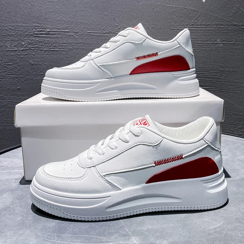 

White Shoes Women Pu Leather Sneakers On Platform 2021 Spring New Female Casual Shoes Comfortable Sneakers White Foortwear