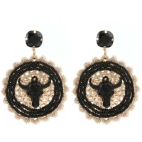 oorbellen bull head big earrings for women fashion handmade beads earrings bohemian dangle pendant earring jewelry wholesale