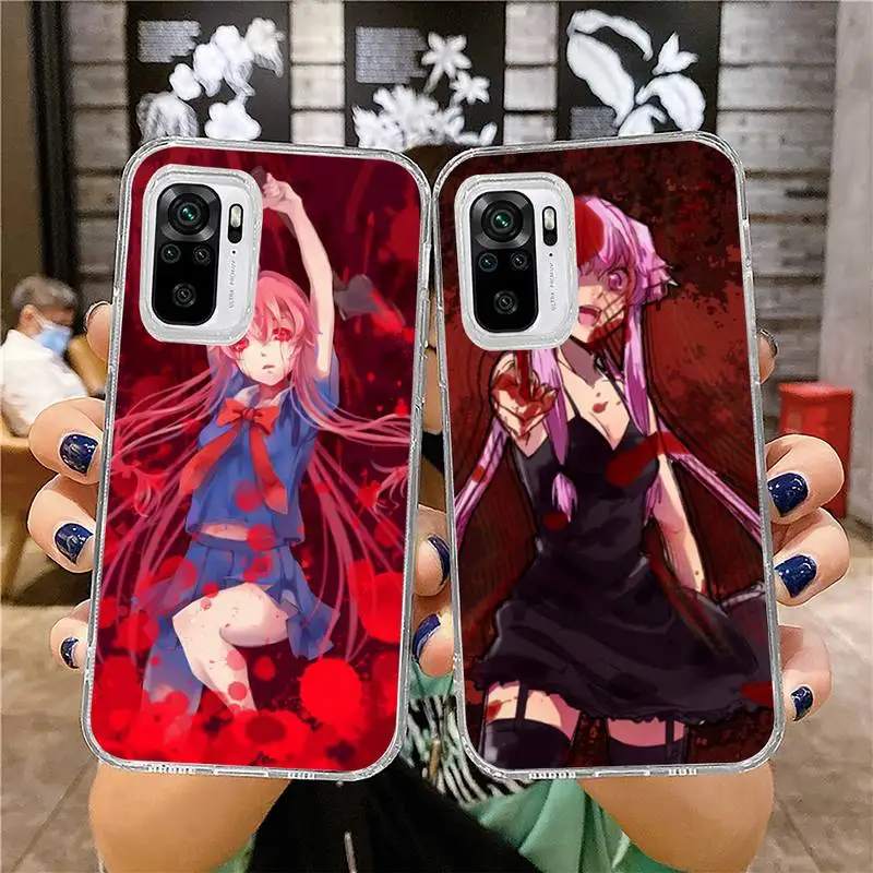 

Future Diary Mirai Phone Case for xiaomi 11 redmi note 10 9 8 7 pro lite T A S 10T 9A 9S 8T pro 4G transparent coque funda