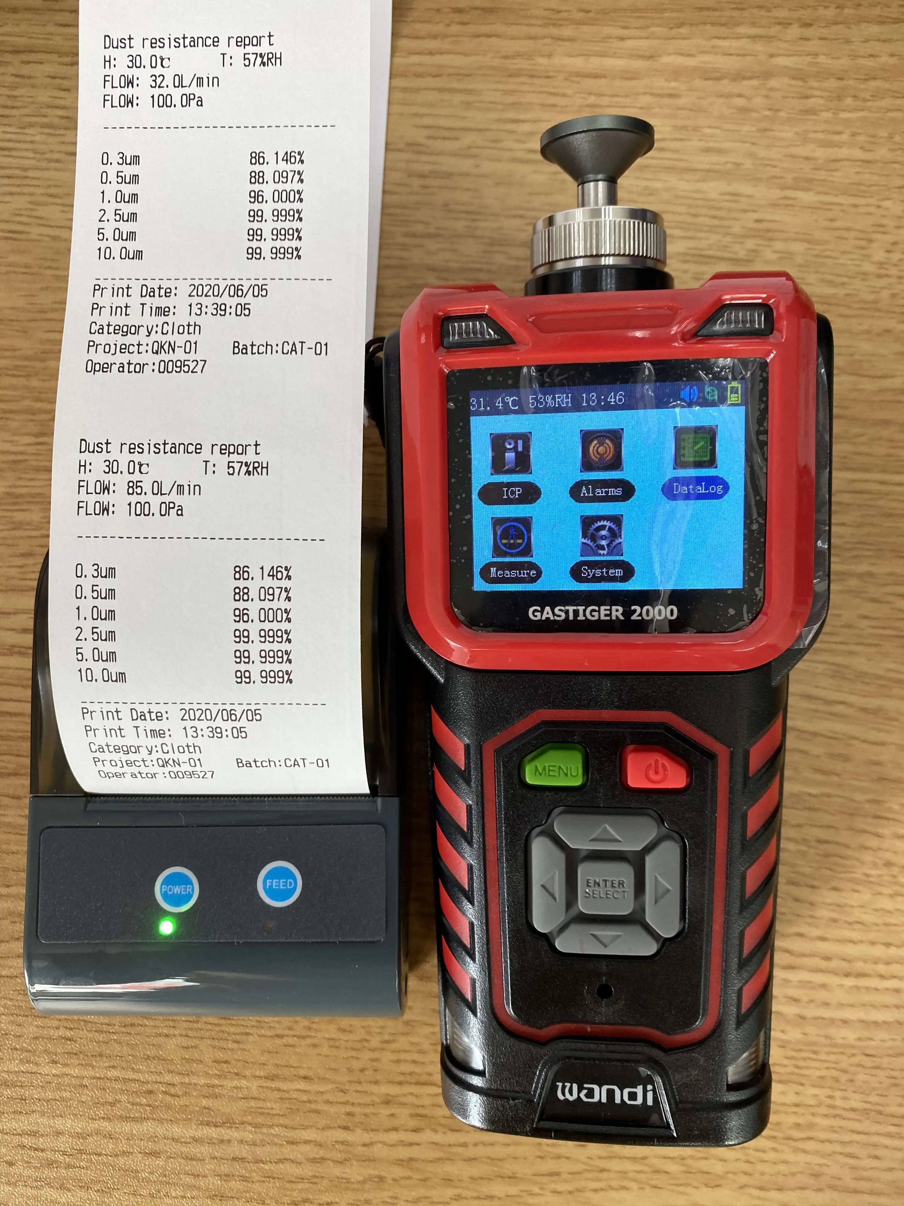 

Dust particle counter/dust concentration detector (six parameters)
