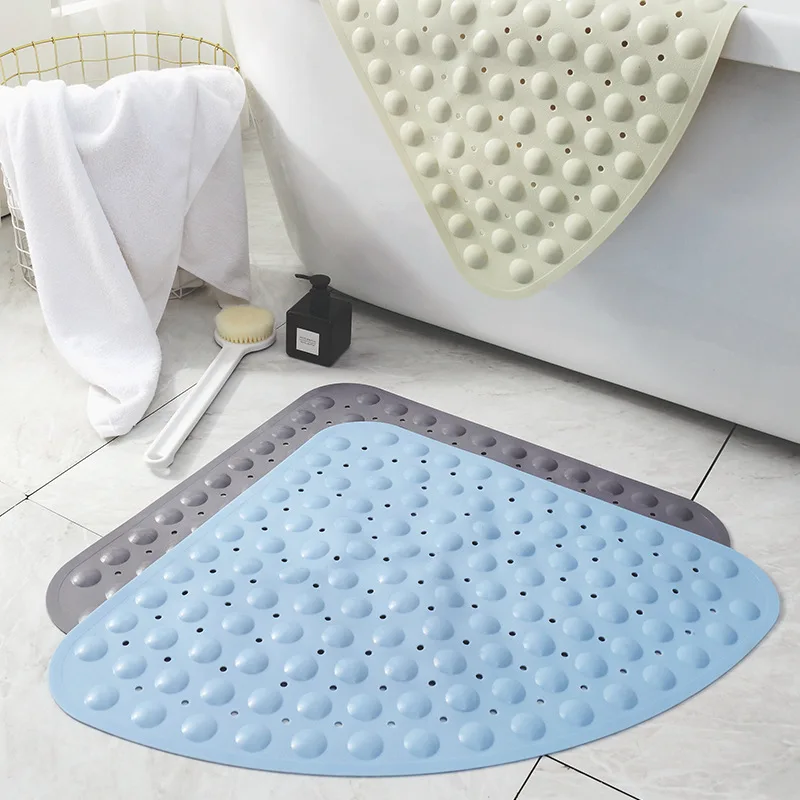 

54x54cm/70x70cm fan shaped bathroom PVC floor mat shower room foot pad non slip bath mat massage pad for foot