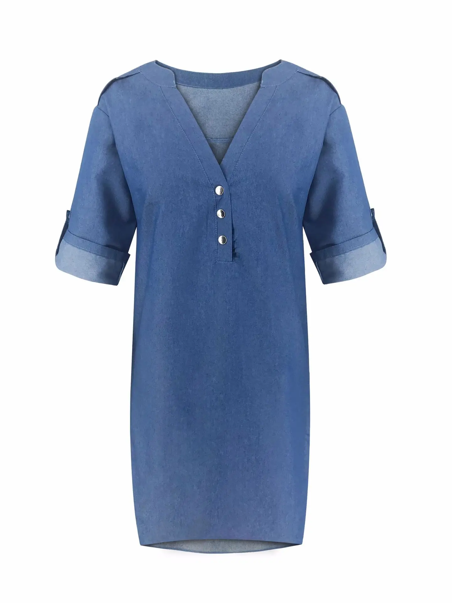 Женская длинная джинсовая мини рубашка платье женские свободные джинсы Туника