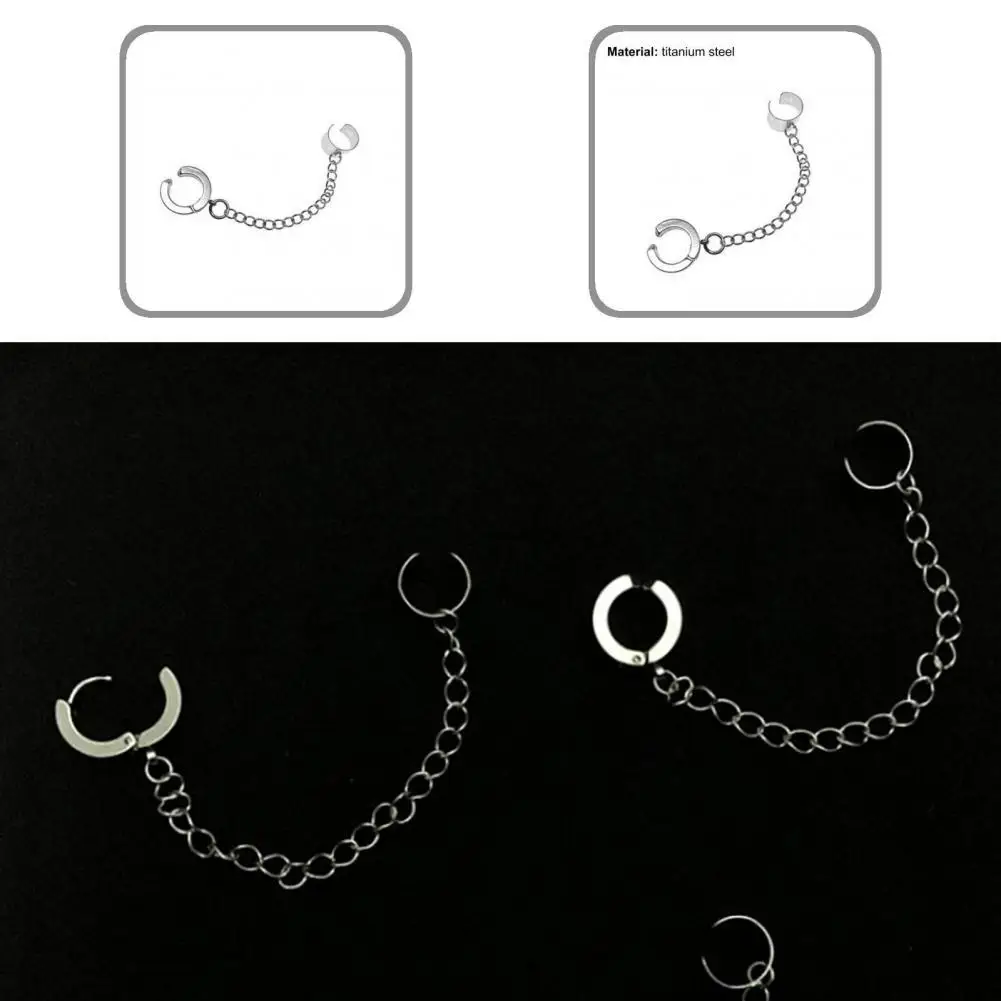 

Dangle Earring Unisex Earring Sturdy All-Match Stylish Chain Pendant Circle Earring