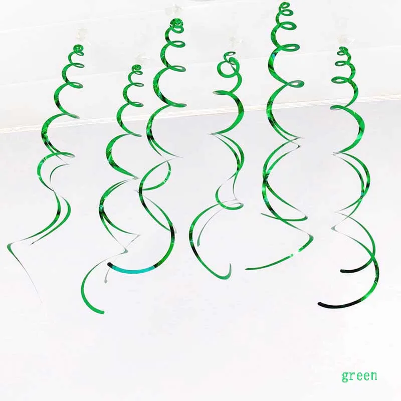 Green 6 шт. с днем рождения DIY декоративные металлические потолочные Висячие вихри для детского душа Свадебные Хэллоуин День рождения украшения - Цвет: Green