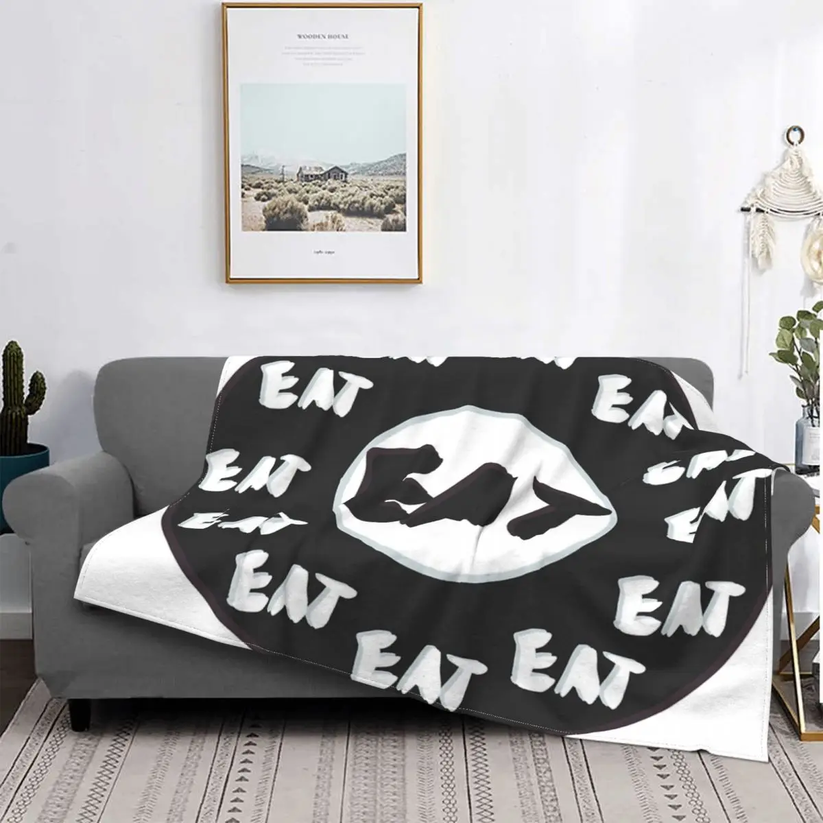 

EAT-manta blanca y negra для детей, a cuadros para cama colcha, funda para sofda, manta de Пикник