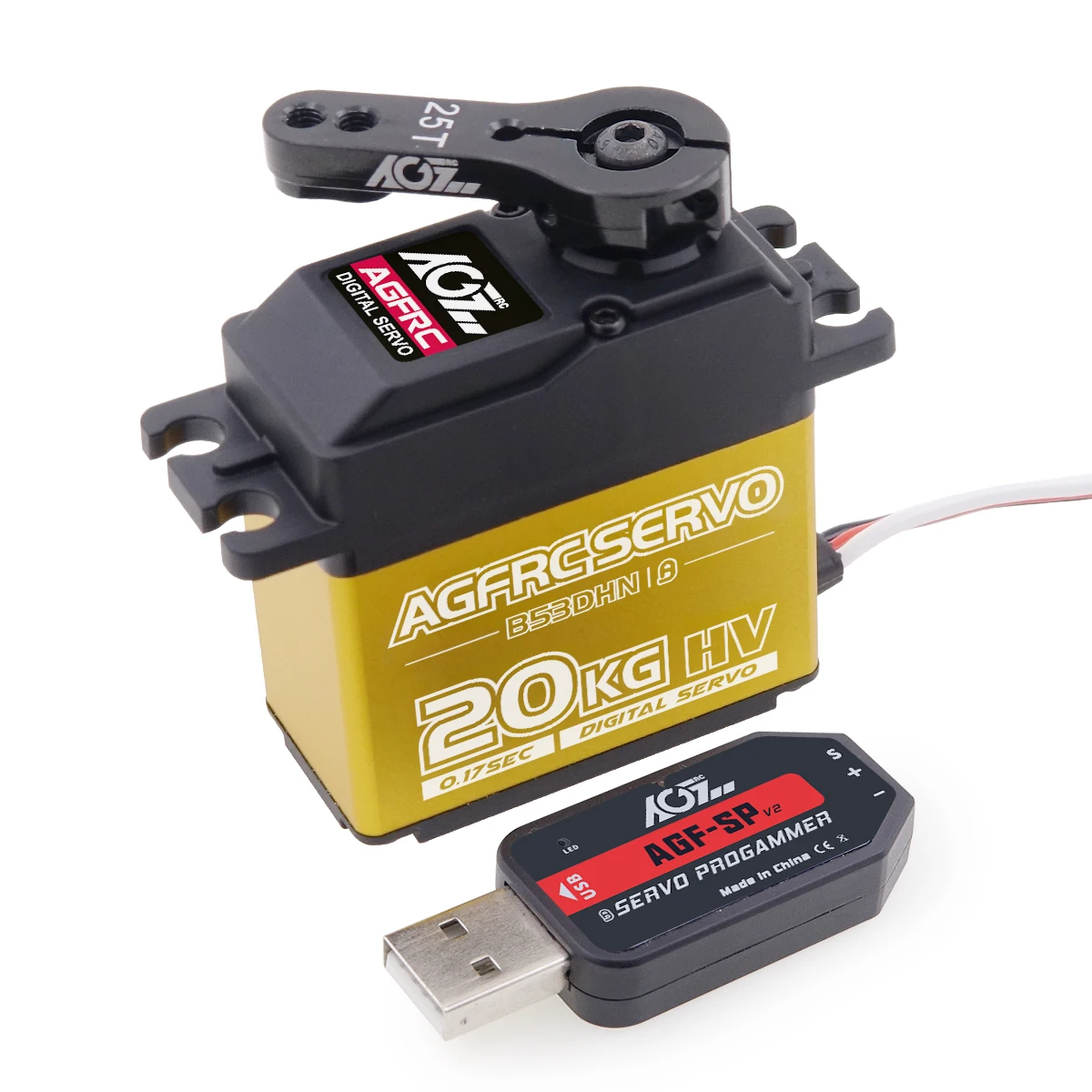 Серводвигатель AGFRC B53DHN 0 17 сек 20 кг титановый передаточный механизм HV