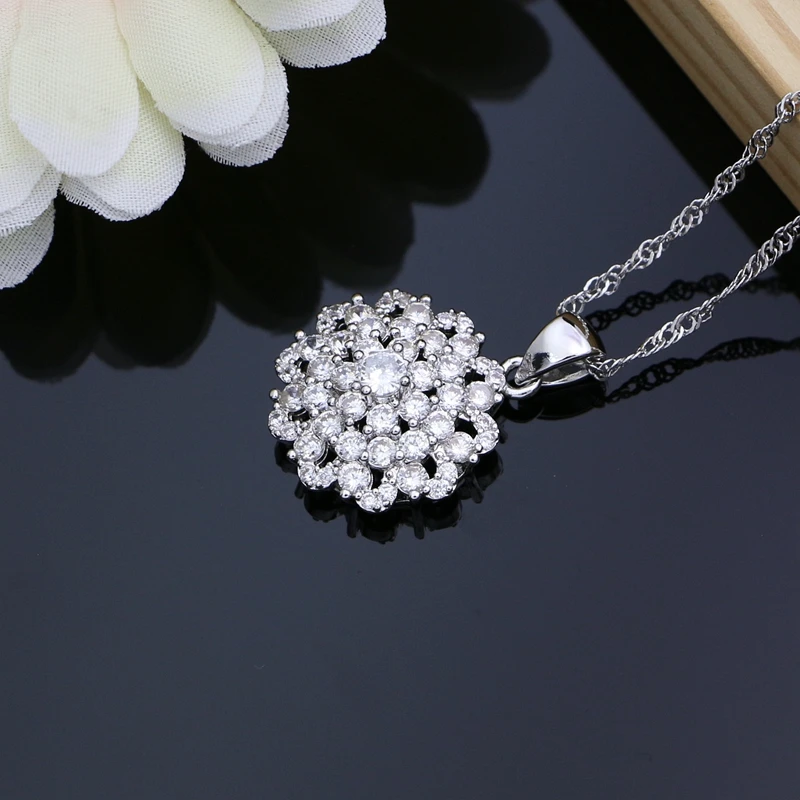 Натуральный кубический цирконий бусины 925 серебро ювелирные наборы свадебные