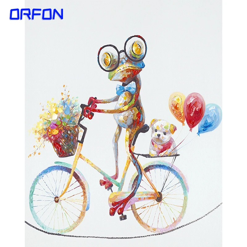 Рамка ORFON сделай сам для рисования лягушек животных фотоакриловая картина ручная